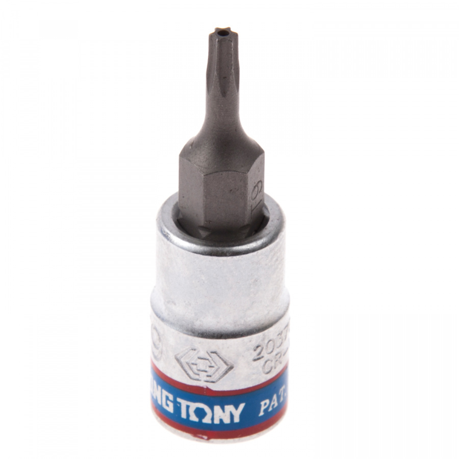 Насадка (бита) торцевая 1/4", Torx, T9, L = 37 мм, с отверстием KING TONY 203709