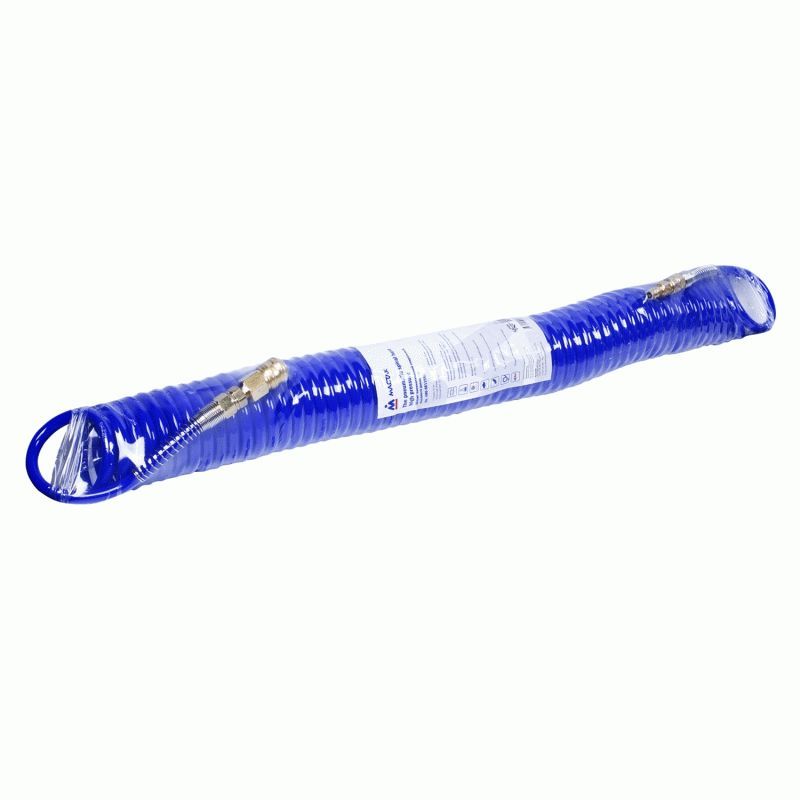 Шланг пневматический 8х12 мм, 15 м, спиральный, полиуретановый, фитинги МАСТАК 680-08115SQ