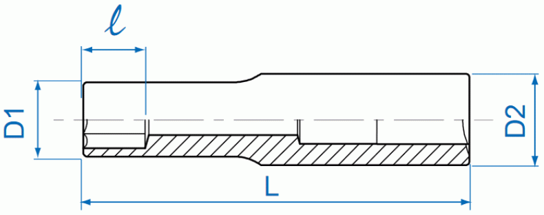 Головка торцевая TORX Е-стандарт 1/4", E8, L = 50 мм KING TONY 227508M