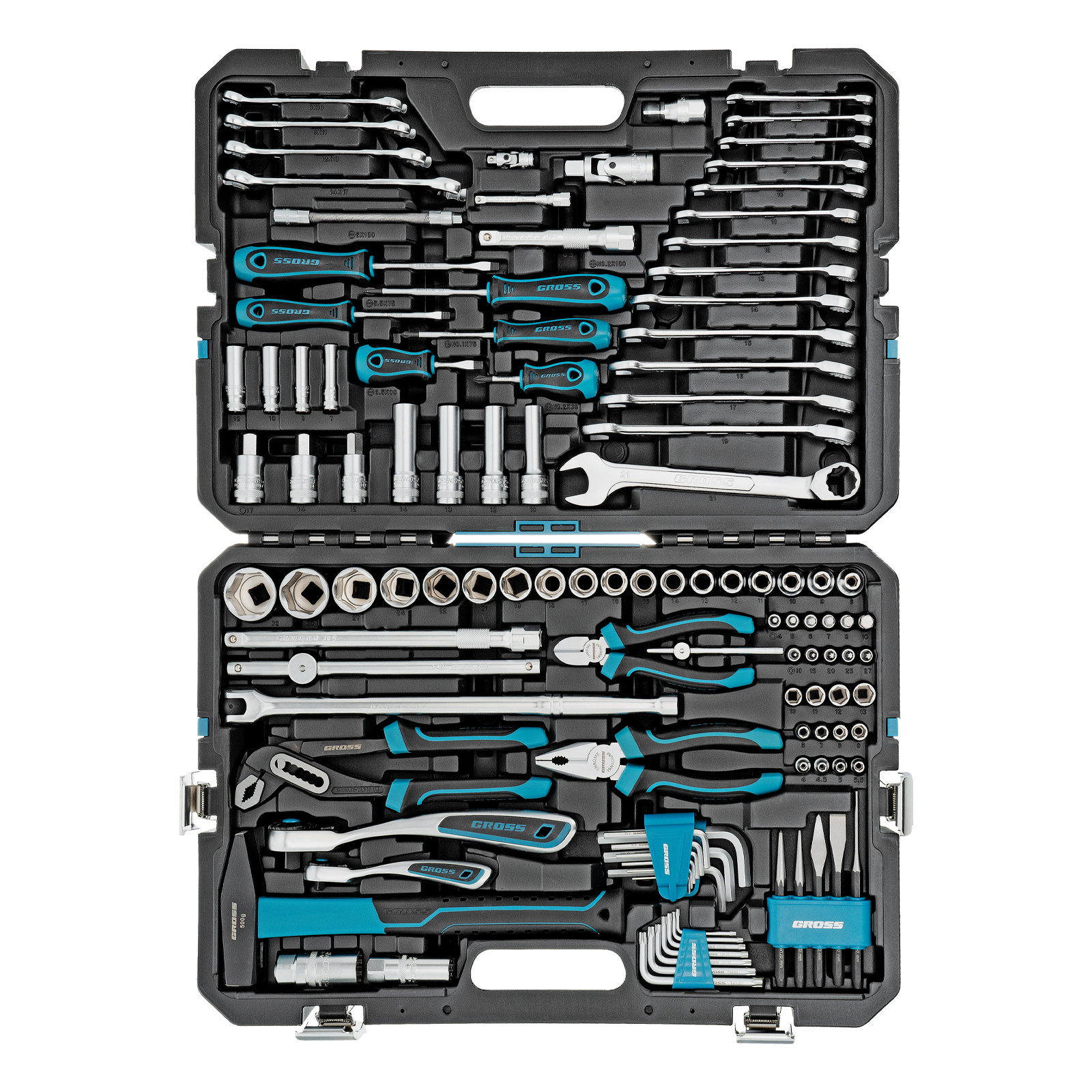 Набор инструментов, 1/4", 1/2", CrV, 120 зубьев, 115 предметов Gross