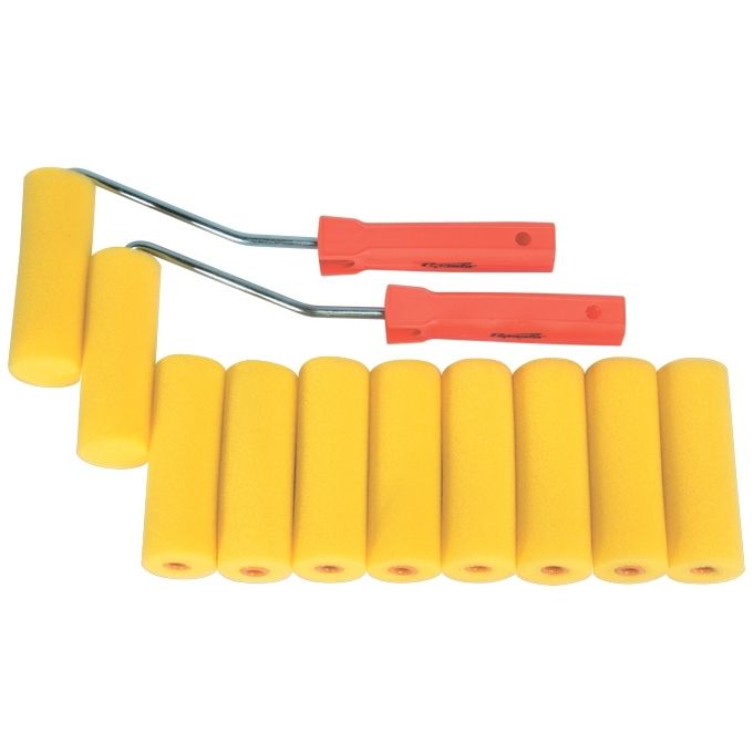 Набор мини-валиков "Поролон", 100 мм, D 35 мм, D ручки 6 мм, 10 шт, 2 бюгеля Sparta