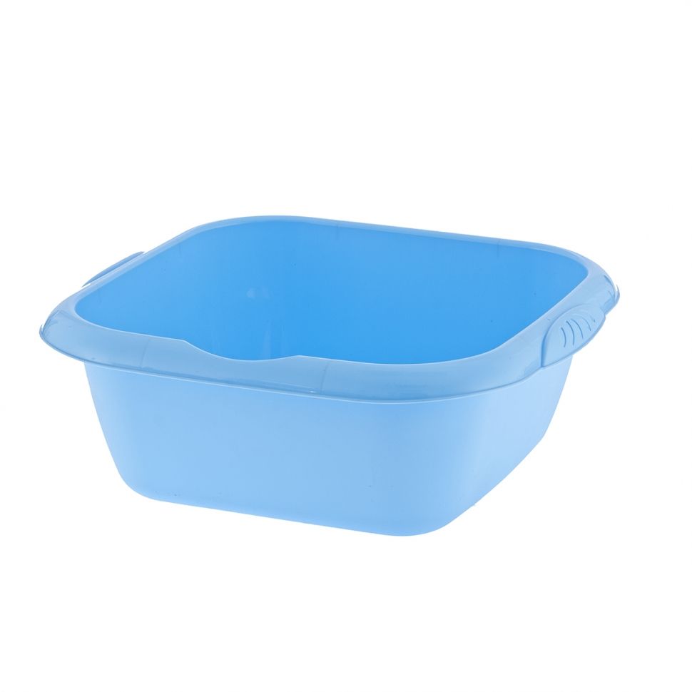 Таз пластмассовый квадратный 12 л, голубой, Россия Elfe