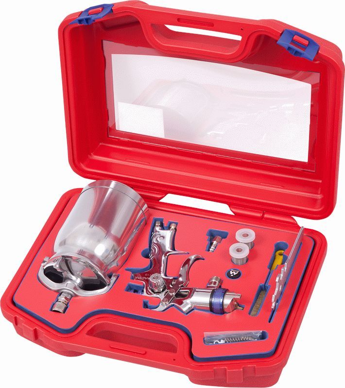 Краскопульт высокого давления, сопло 1,5 мм, нижний бачок, кейс МАСТАК 670-115C