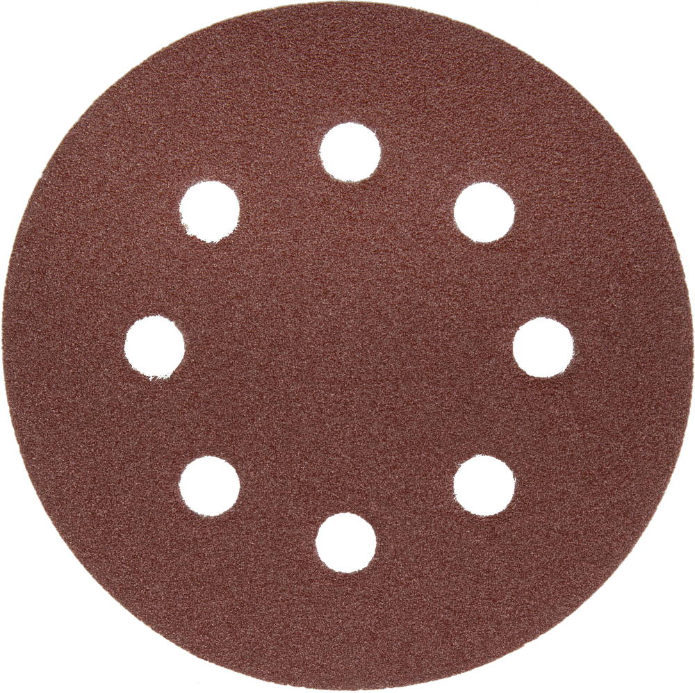 Круг шлифовальный ЗУБР "Мастер" универсальный, из абразивной бумаги на велкро основе, 8 отверстий, Р80, 125мм, 5шт