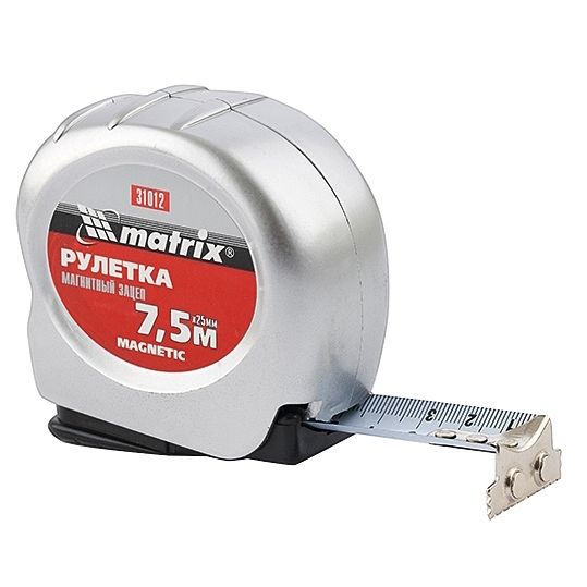 Рулетка Magnetic,7,5 м х 25 мм,магнитный зацеп Matrix