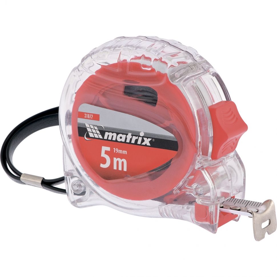 Рулетка Crystal,7,5 м х 25 мм,корпус из поликарбоната Matrix