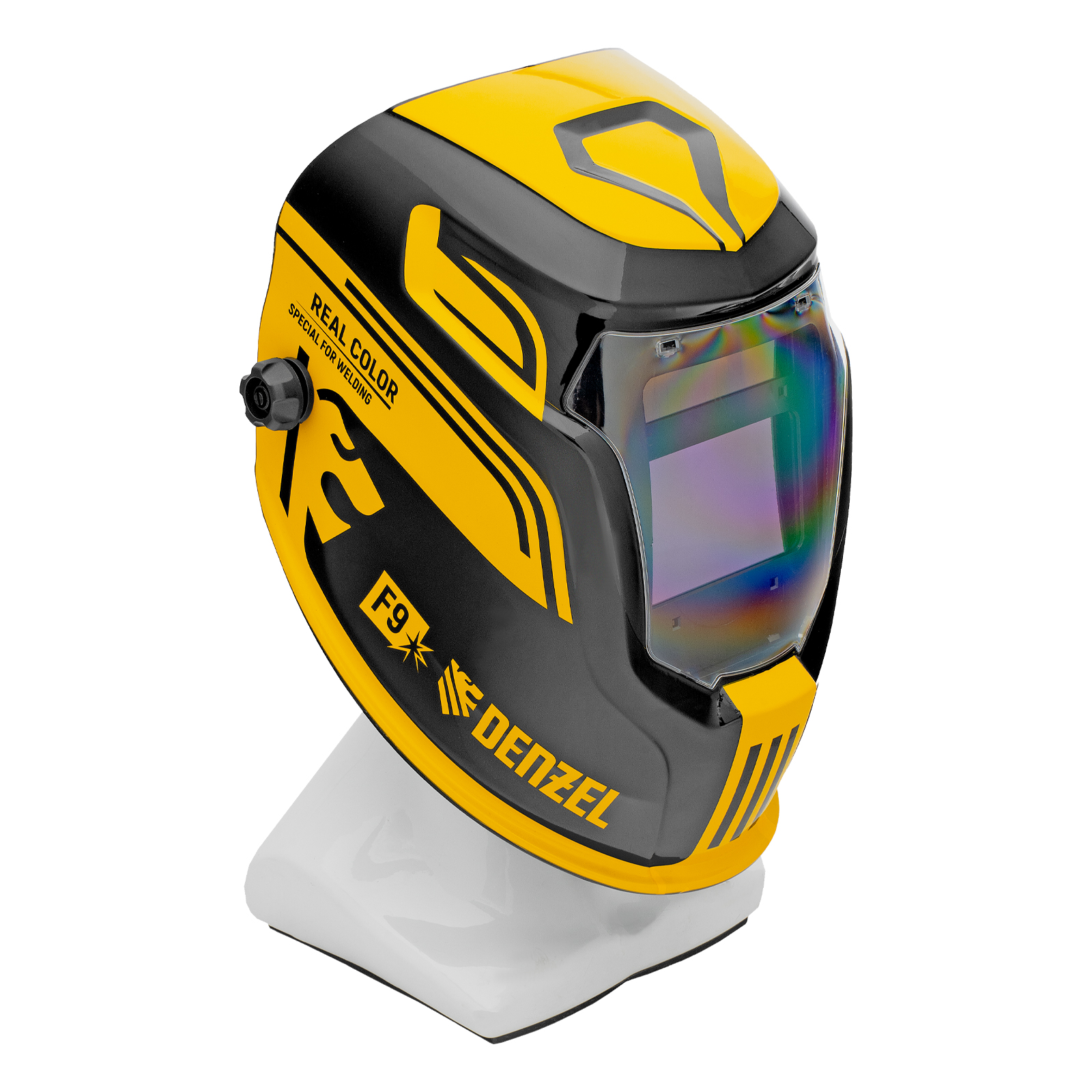 Щиток защитный лицевой (маска сварщика) F9, см. окно 100x60, Real Color, DIN 4-8/9-13// Denzel