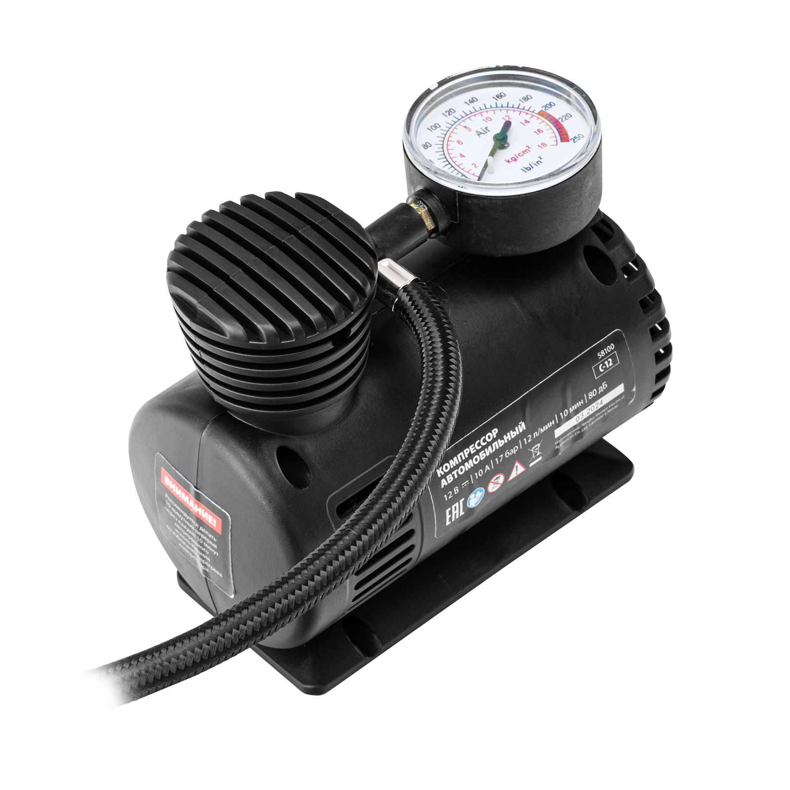 Компрессор автомобильный С-12, 12 В, 17 атм., 12 л/мин// MTX