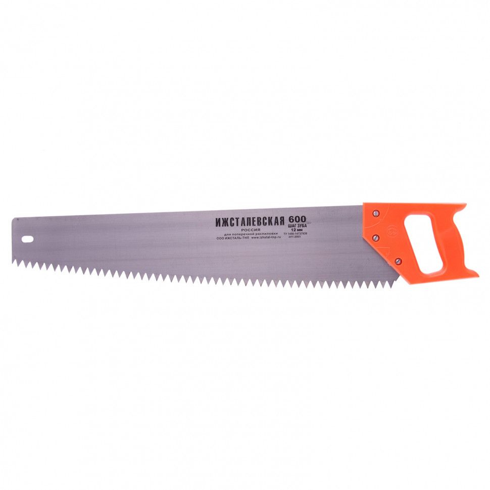 Ножовка по дереву, 600 мм, шаг зубьев 12 мм, пластиковая рукоятка