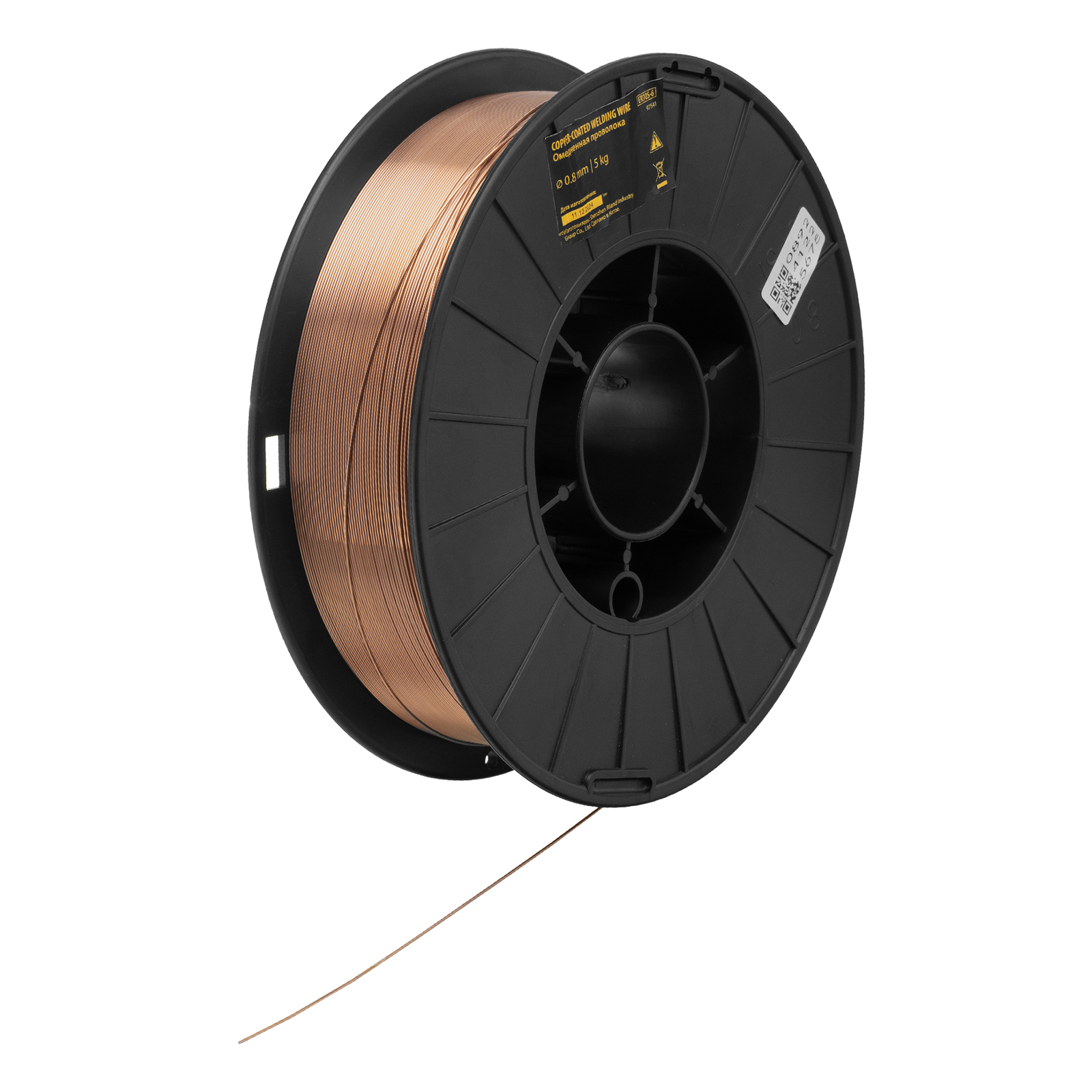 Омедненная проволока ER70S-6, диам. 0,8 мм, 5 кг, диам. катушки D200 Denzel