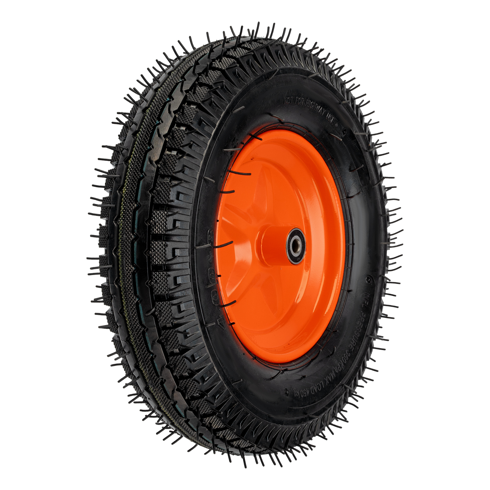 Колесо пневматическое усиленное, шина 8PR, 4.00-8 D400 мм, внутренний диаметр подшипника 12 мм, длина оси 90 мм Palisad