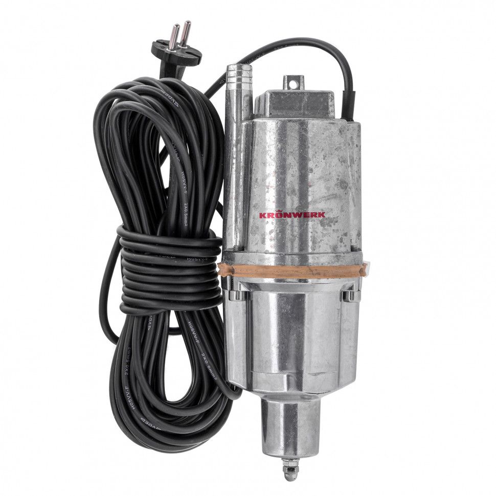 Вибрационный насос KVP300B-15, нижний забор, 1080 л/ч, подъем 70 м, кабель 15 метров Kronwerk