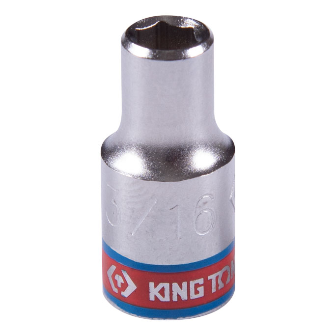Головка торцевая стандартная шестигранная 1/4", 3/16", дюймовая KING TONY 233506S