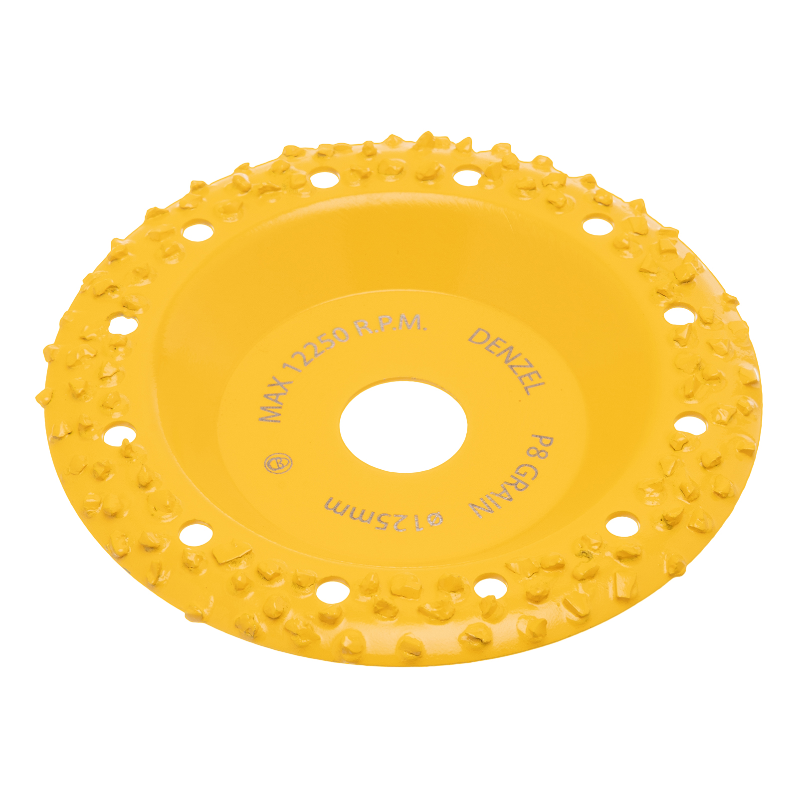Чашка твёрдосплавная зачистная,125 мм, Наклонная, крупное зерно #8 Denzel