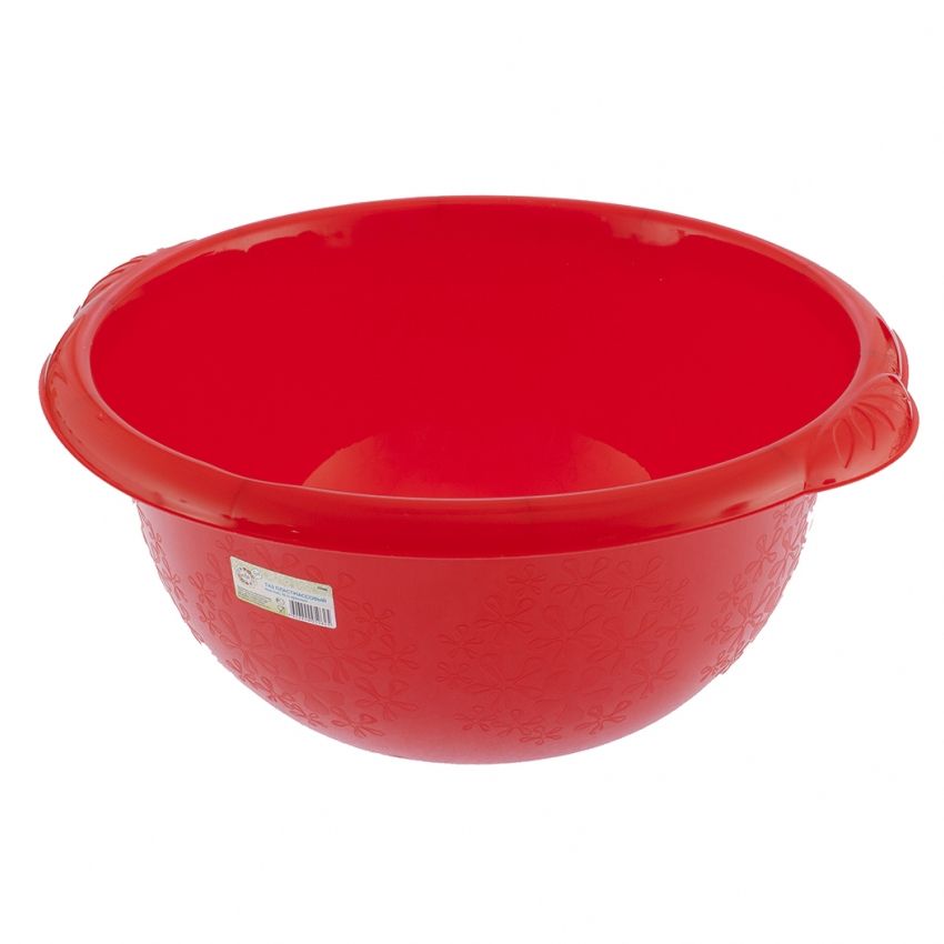 Таз пластмассовый круглый 18 л, красный, Россия Elfe
