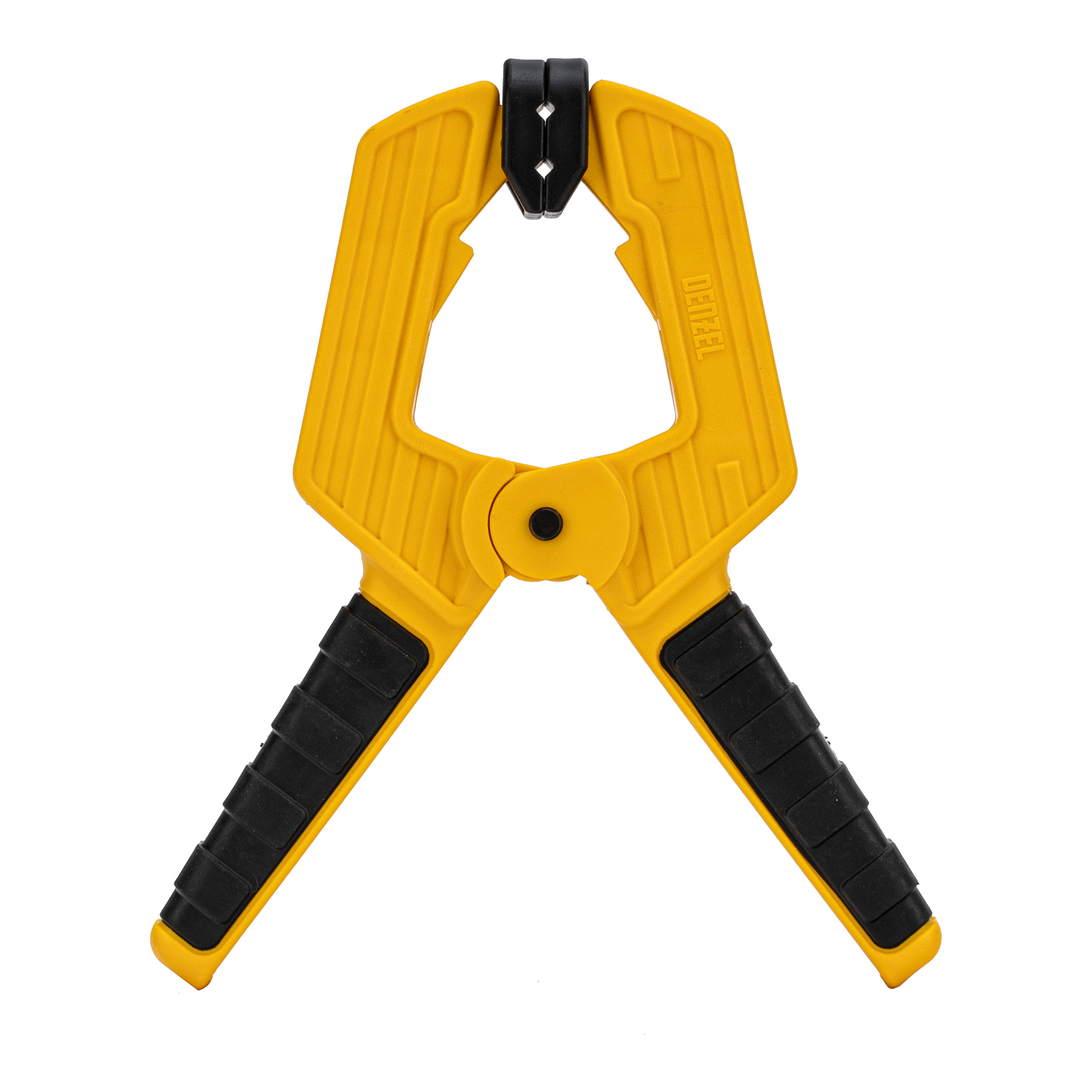 Струбцина клещеобразная, усиленная 80 х 60 мм, двухкомпонентные рукоятки Denzel