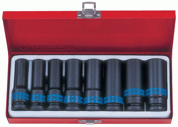 Набор ударных глубоких торцевых головок 1/2", шестигранные, 12-24 мм, 8 предметов KINGTONY 4410MP01
