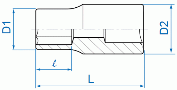 Головка торцевая TORX Е-стандарт 1/4", E7, L = 24 мм KING TONY 237507M