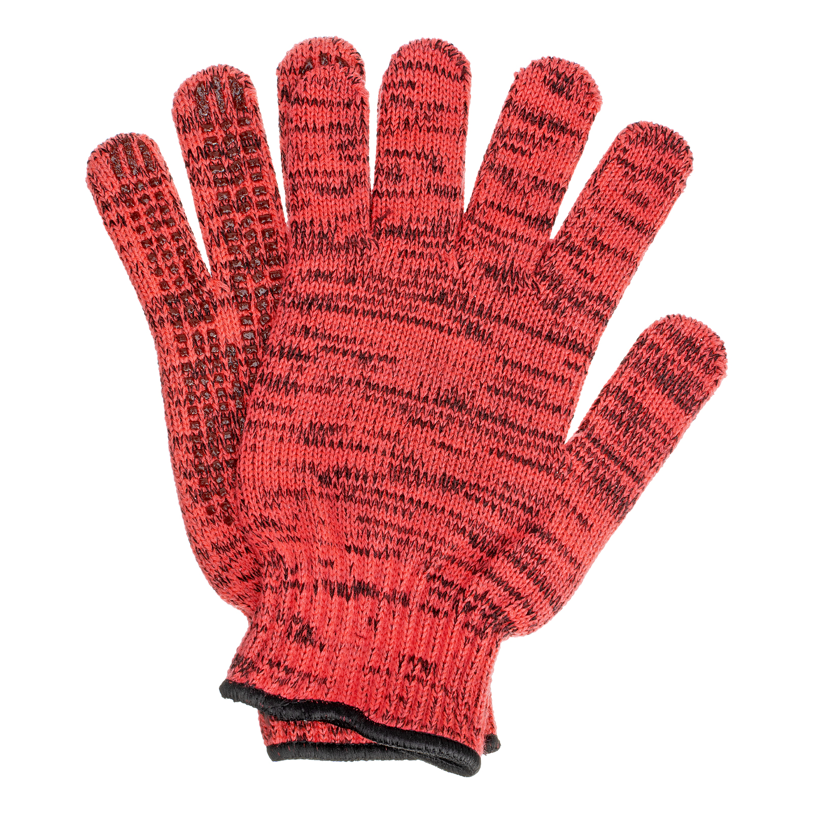 Перчатки трикотажные, акрил, усиленные, ПВХ-гель Протектор, цвет: коралл, 10 класс Сибртех