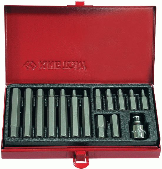 Набор вставок (бит) 10 мм, Hex, 4-12 мм, 15 предметов KING TONY 1015MQ