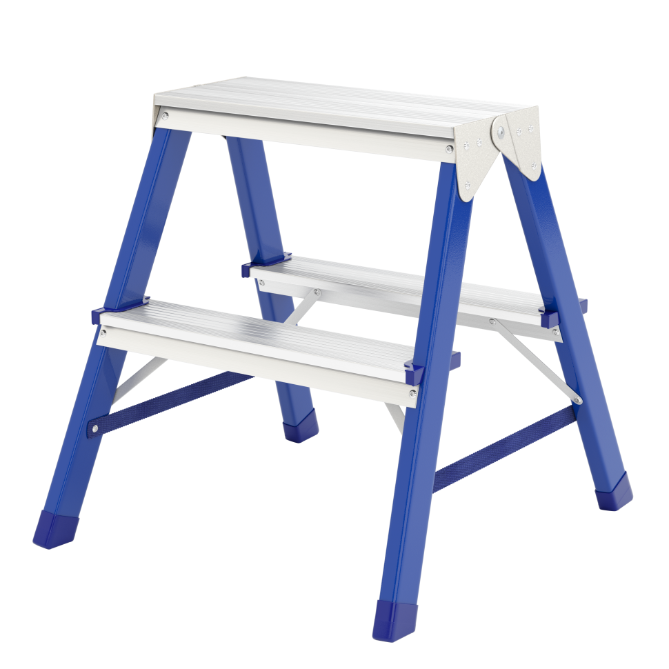 Стремянка двусторонняя 2 ступени, стальная, Россия, Сибртех