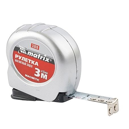Рулетка Magnetic,3 м х 16 мм,магнитный зацеп Matrix