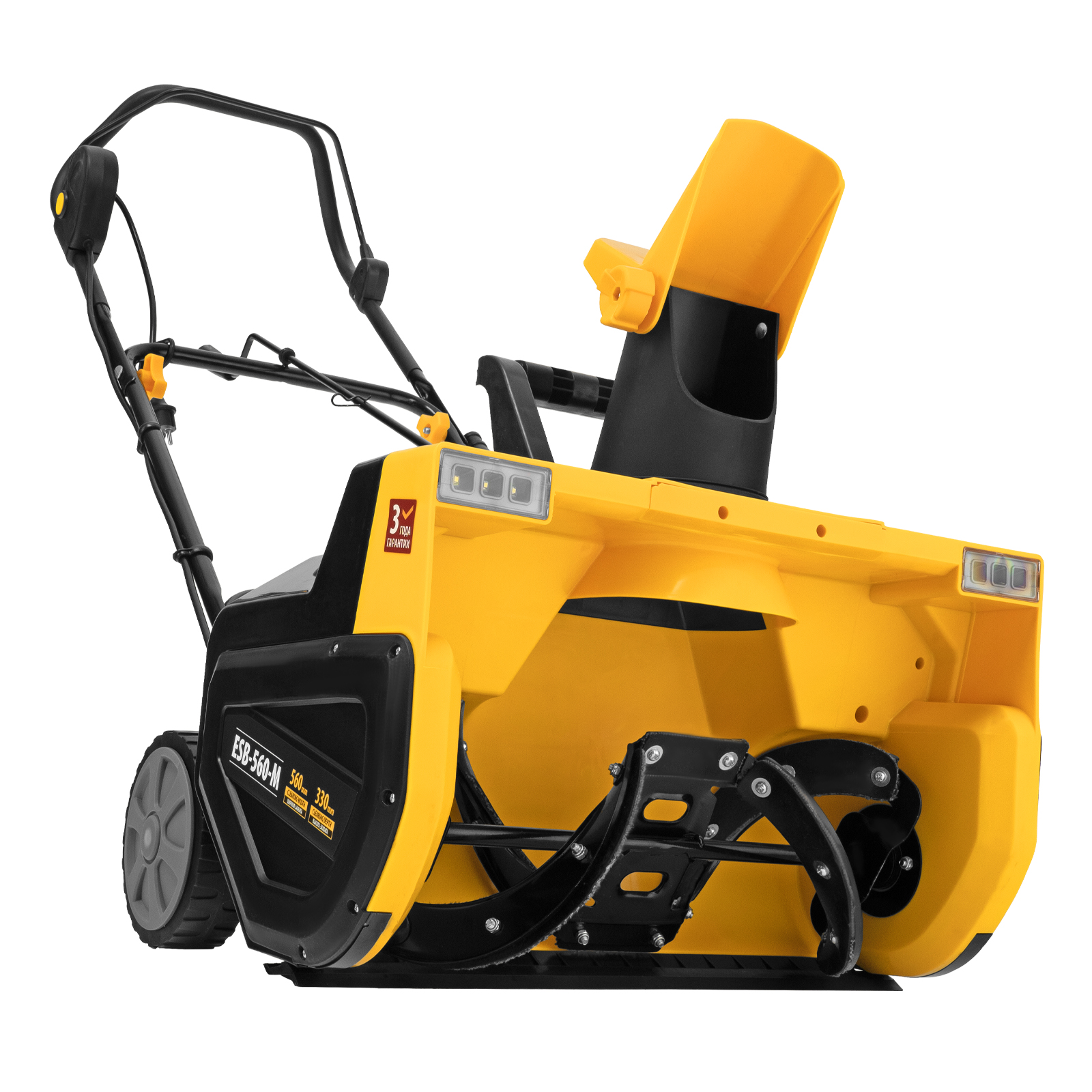 Электрическая снегоуборочная машина ESB-560-M, 2,5 кВт, металлический шнек, LED фара Denzel