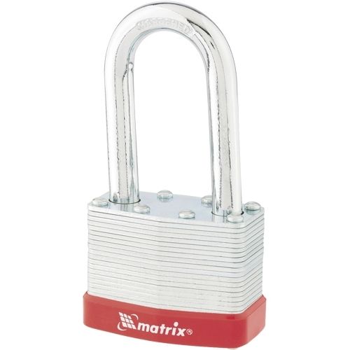 Замок навесной, 65 мм, удлиненная дужка Matrix