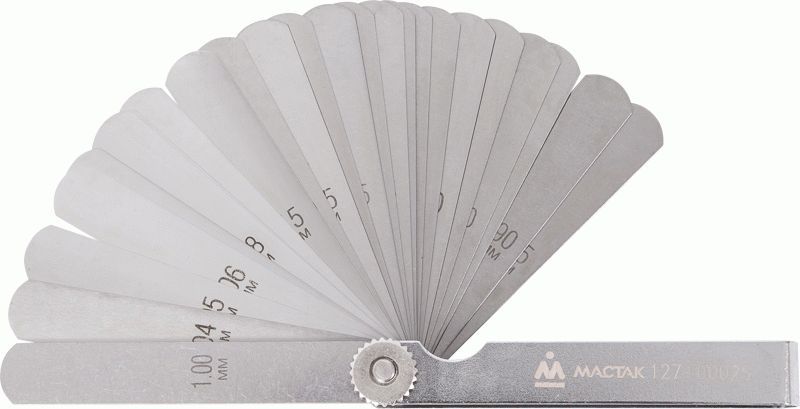 Набор щупов для проверки зазоров, 0,04 -1,00 мм, 25 шт МАСТАК 127-00025