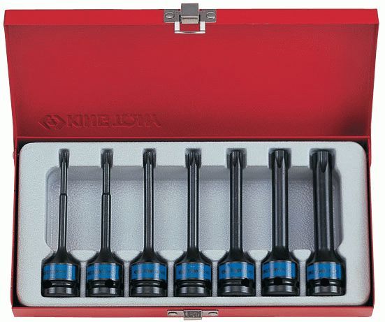 Набор ударных торцевых насадок 1/2", TORX, Т25-Т60 мм, L = 100 мм, 7 предметов KING TONY 4467PP