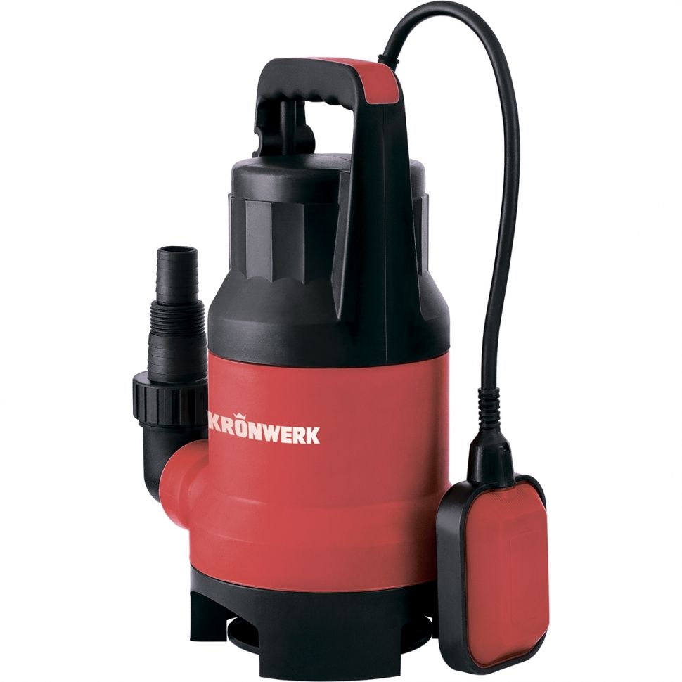 Дренажный насос для грязной воды KP800, 800 Вт, подъем 8 м, 13000 л/ч Kronwerk