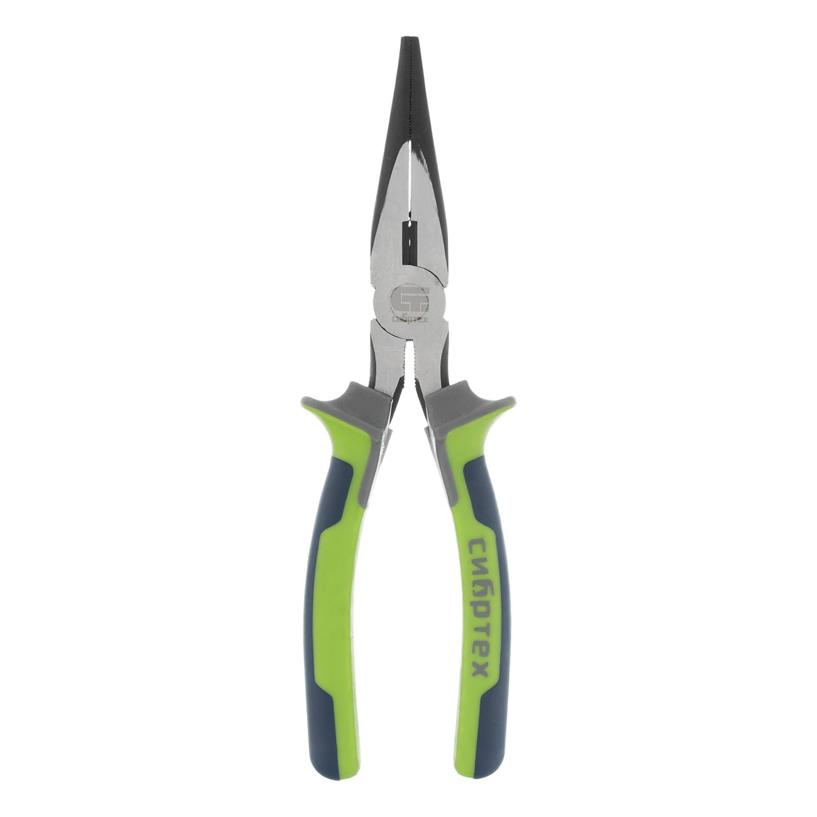 Длинногубцы прямые 200 мм, фосфатирование, трехкомпонентные рукоятки Сибртех