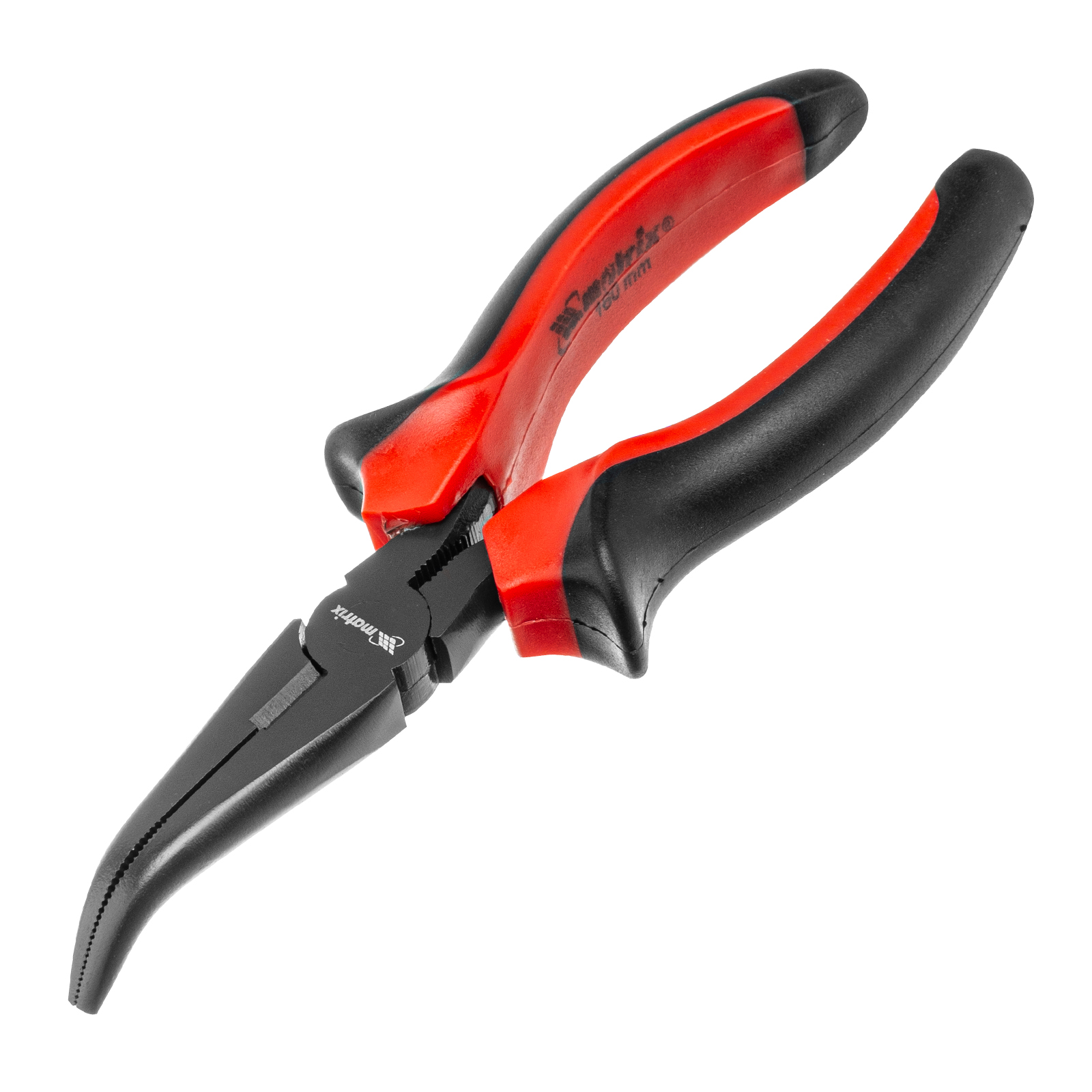 Длинногубцы изогнутые Black Nickel, 160 мм, двухкомпонентные рукоятки Matrix