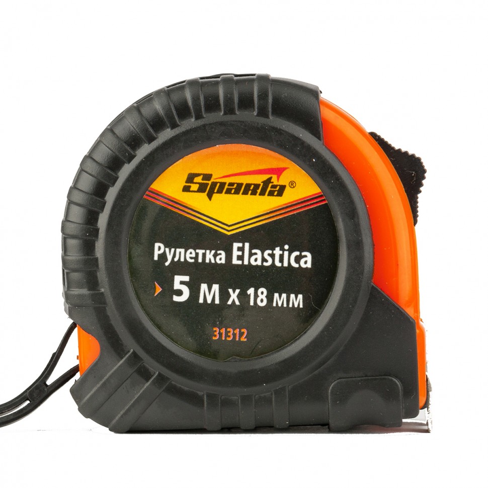 Рулетка Elastica,5 м х 18 мм,обрезиненный корпус Sparta