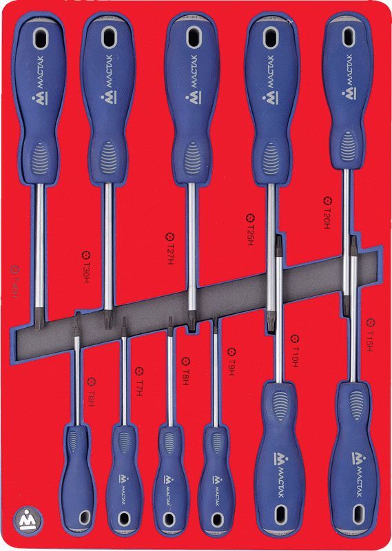 Набор отверток Torx, ложемент, 11 предметов МАСТАК 5-4411
