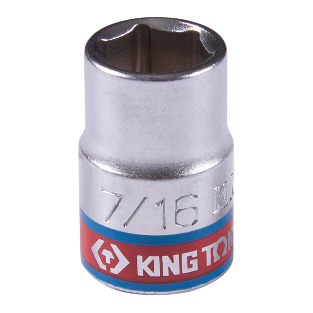 Головка торцевая стандартная шестигранная 3/8", 7/16", дюймовая KING TONY 333514S