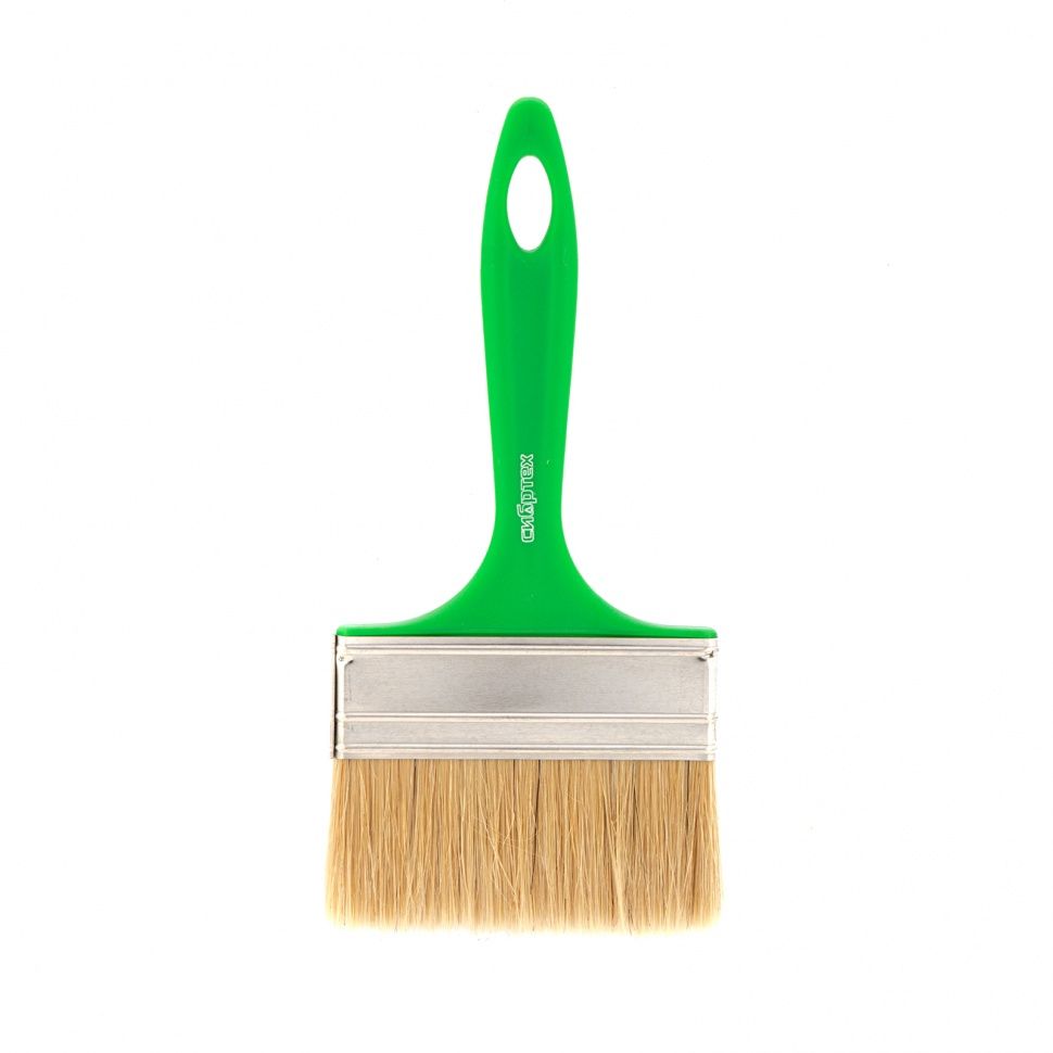 Кисть флейцевая "Эксперт", 100 x 8, натуральная щетина, пластиковая ручка Сибртех