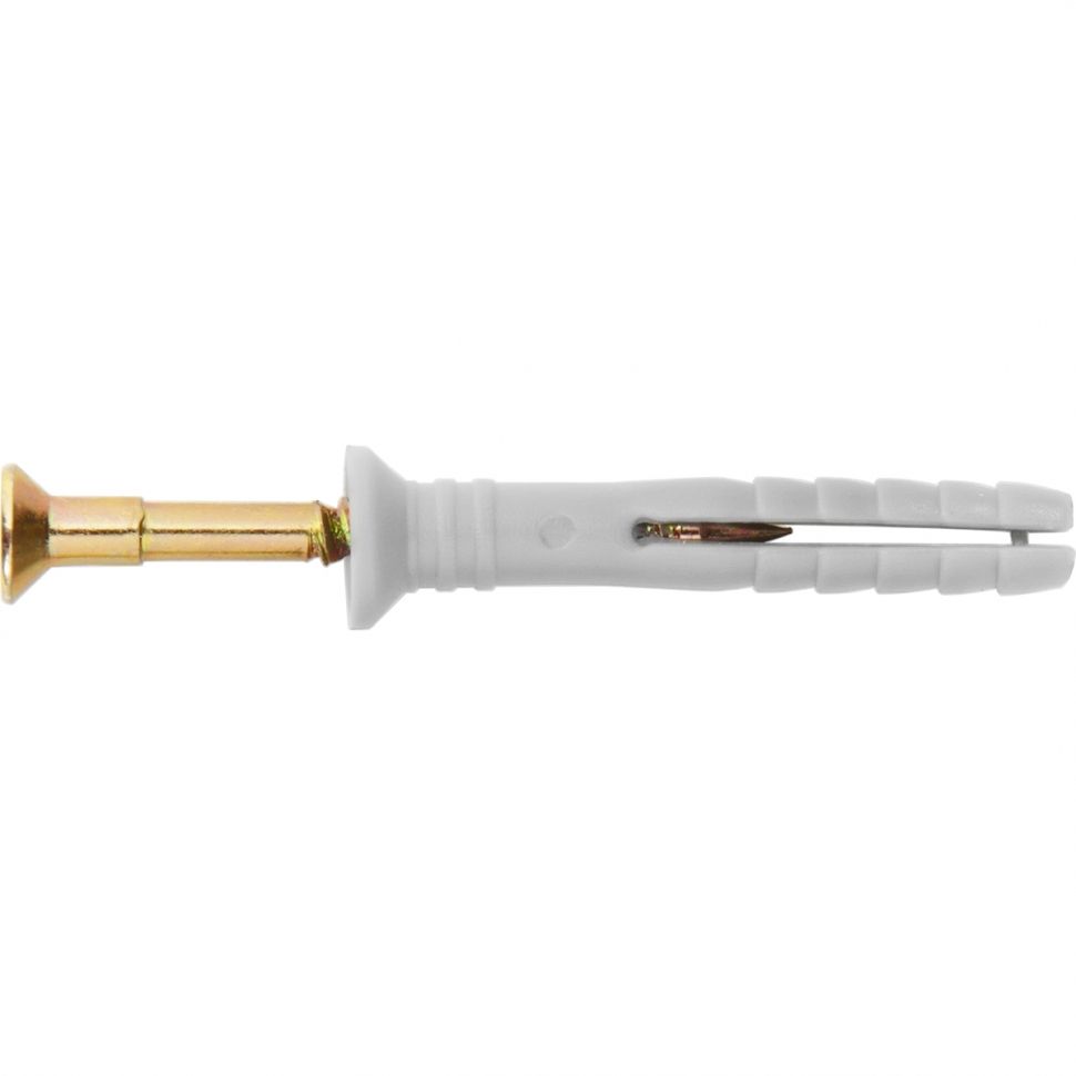 Дюбель-гвоздь полипропиленовый с потайным бортиком 6 х 60 мм, 200 шт Сибртех