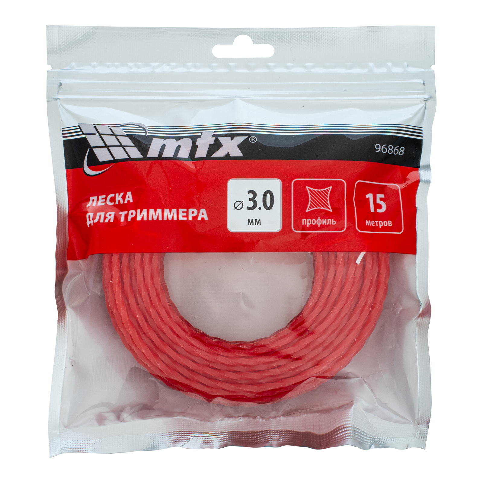 Леска для триммера витой квадрат 3,0 мм х 15 м MTX