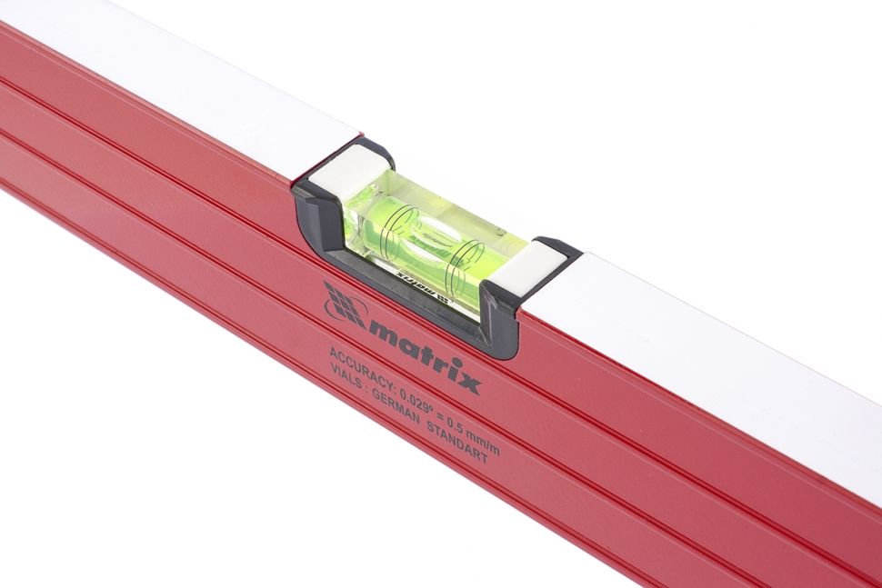 Уровень алюминиевый, 800 мм, фрезерованный, 3 глазка (1 поворотный), две ручки, усиленный// Matrix