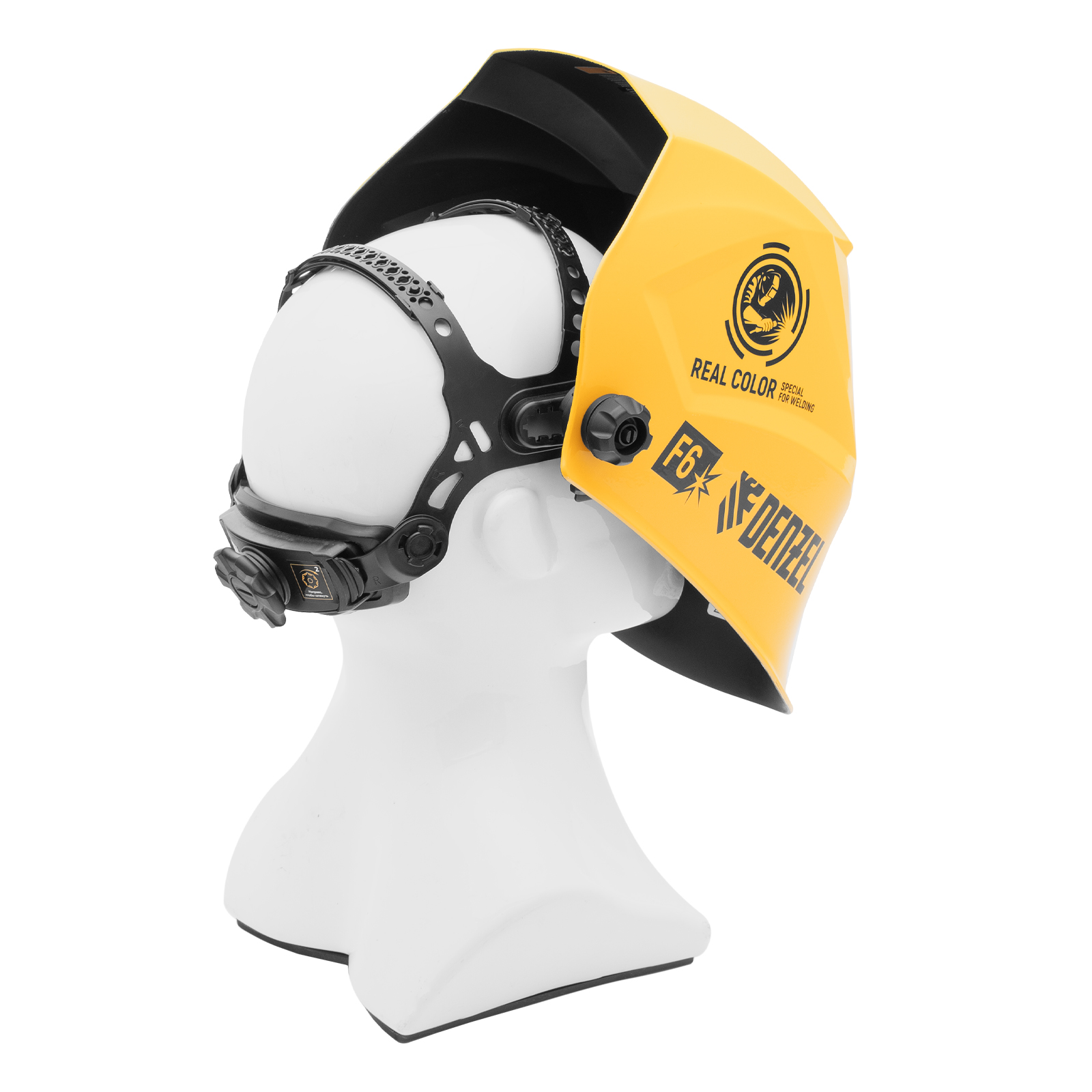 Щиток защитный лицевой (маска сварщика) F6, см. окно 93х43, Real Color, DIN4/5-8/9-13// Denzel