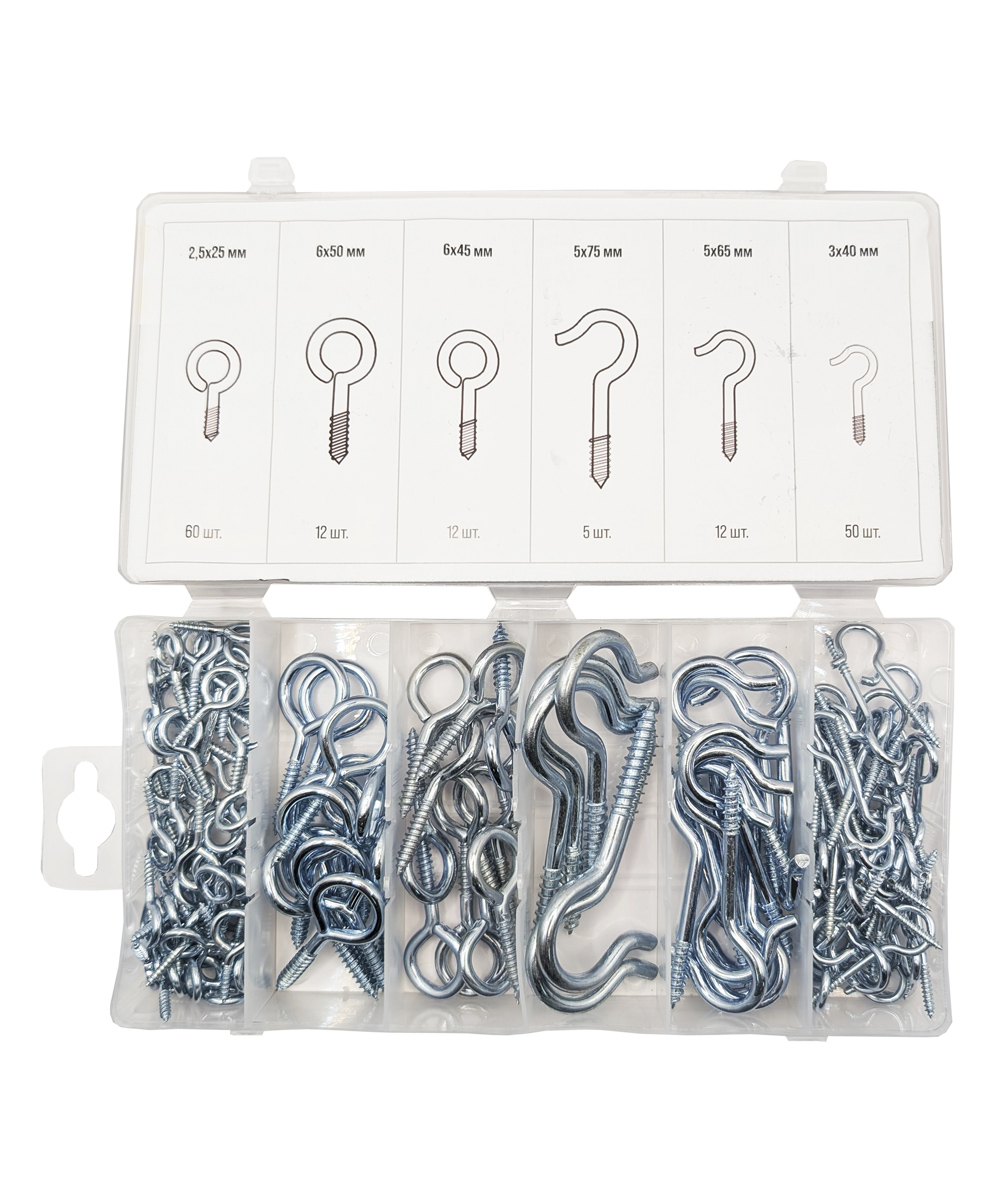 Набор крюков-саморезов, 151 шт, KOVOLT