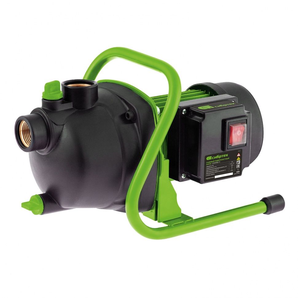 Садовый поверхностный насос СПН650-П, 650 Вт, напор 37 м, 3200 л/ч, пластик Сибртех