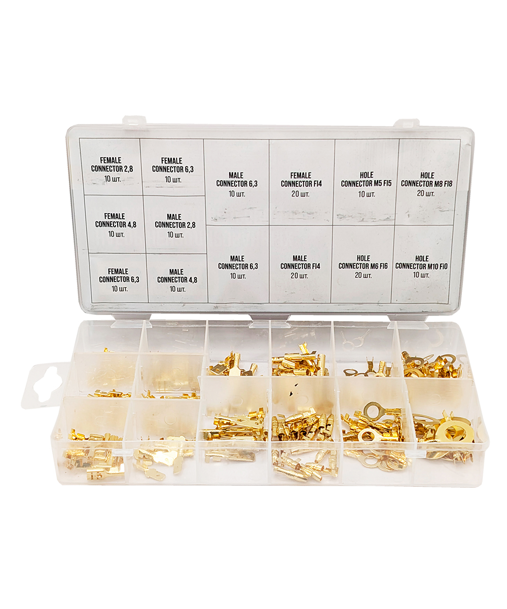 Набор неизолированных автоклемм для проводов, 180 шт, KOVOLT