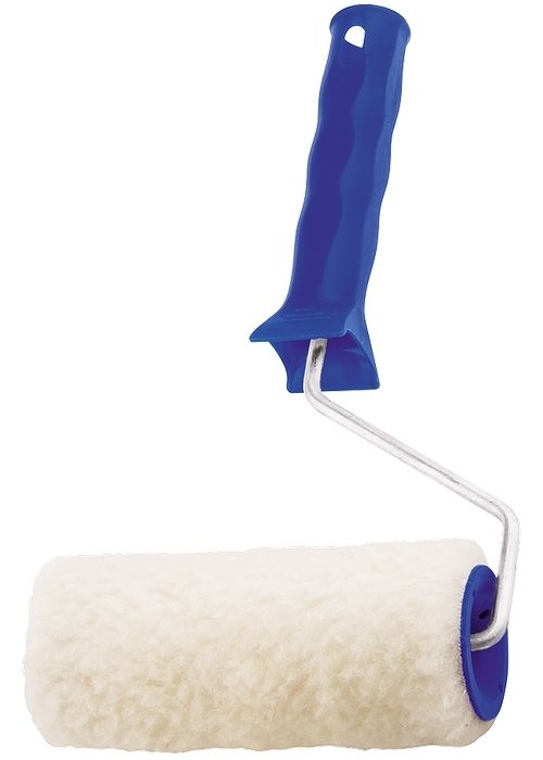 Валик с натуральным мехом, с ручкой, 100 мм, ворс 12 мм, D 48 мм, D ручки 6 мм, Россия Сибртех