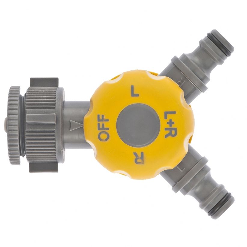 Разветвитель двухканальный с внутренней резьбой 3/4-1, с переключателем Palisad Luxe