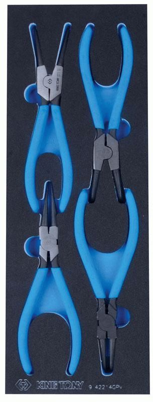 Набор съемников стопорных колец, ложемент, 4 предмета KING TONY 9-44214GPV