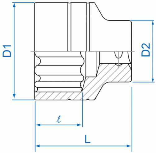 Головка торцевая стандартная двенадцатигранная 3/4", 1-11/16, дюймовая KING TONY 633054S