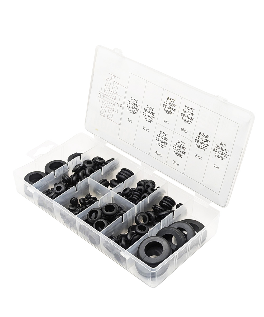 Набор резиновых втулок, 180 шт, KOVOLT