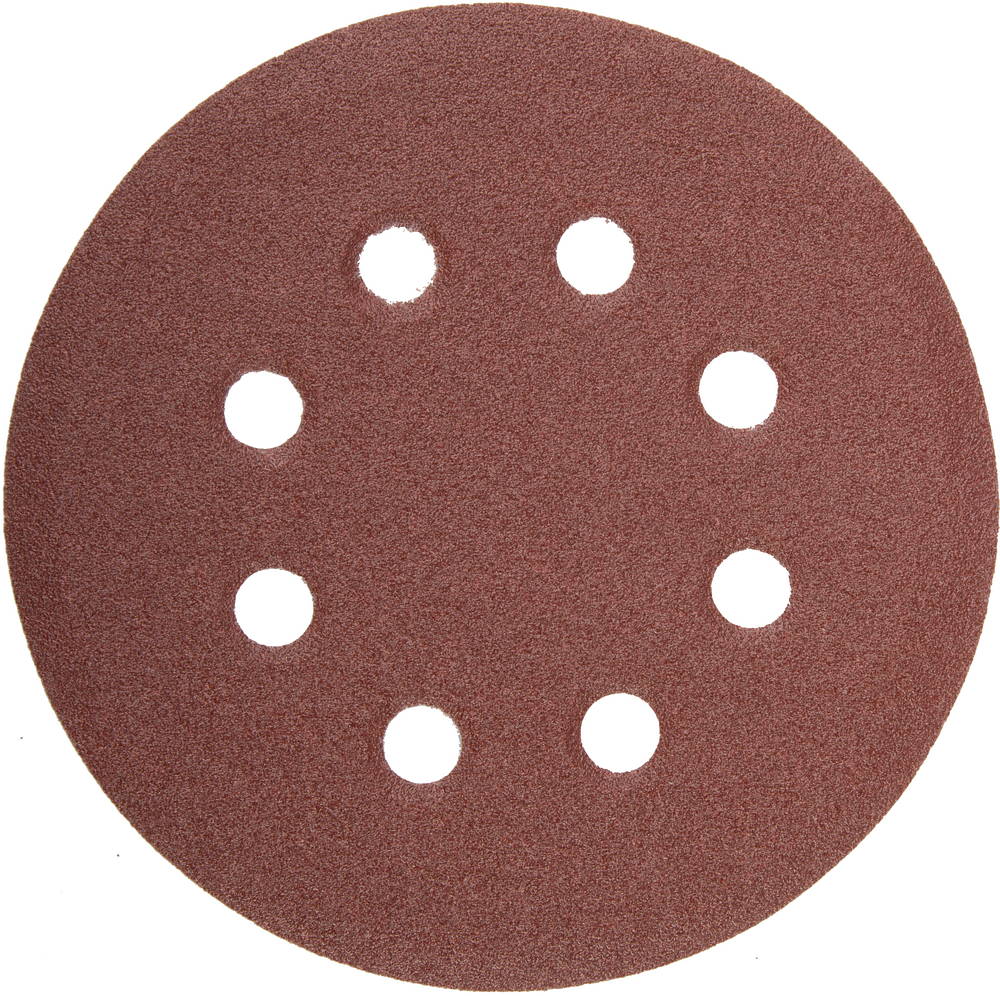 Круг шлифовальный универсальный STAYER "MASTER" из абразивной бумаги на велкро основе, 8 отверстий, Р80, 125мм, 5шт